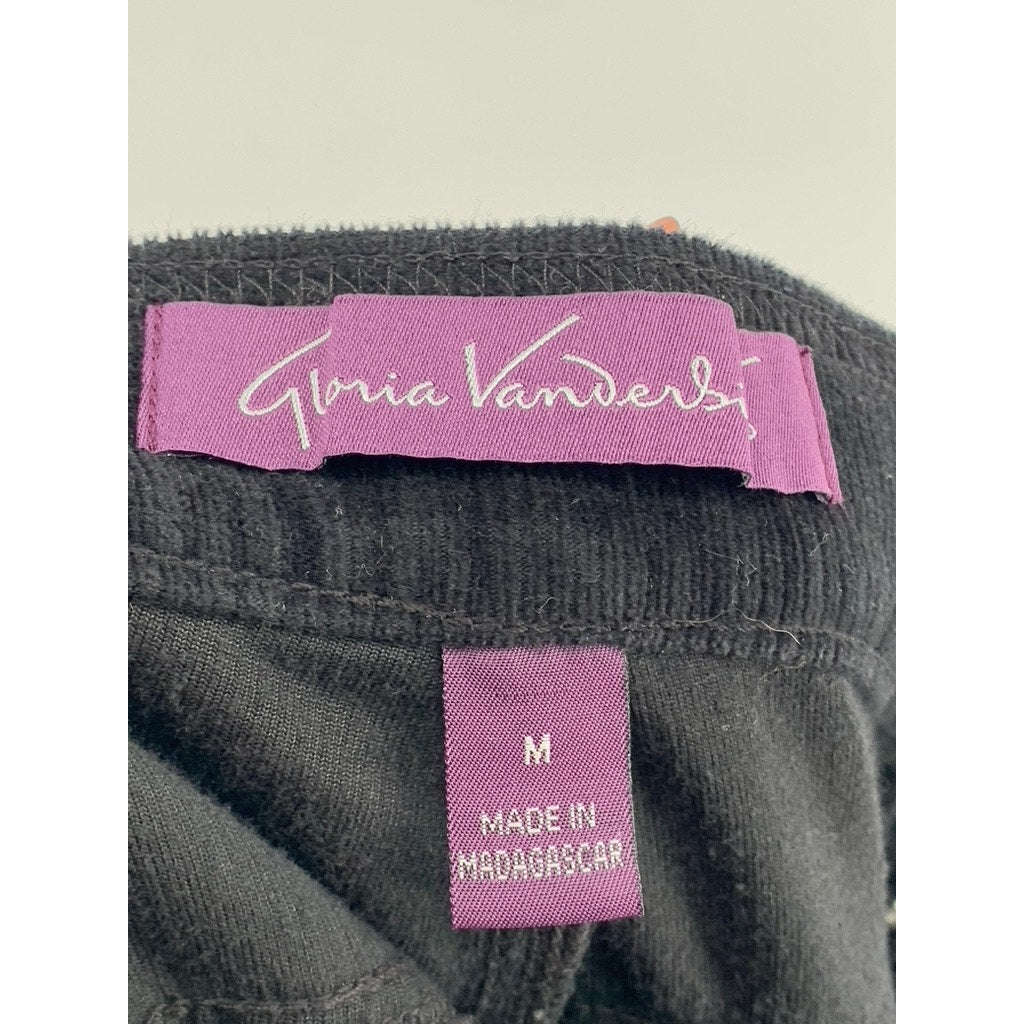 GLORIA VANDERBILT Women's Black Corduroy Pants SZ M