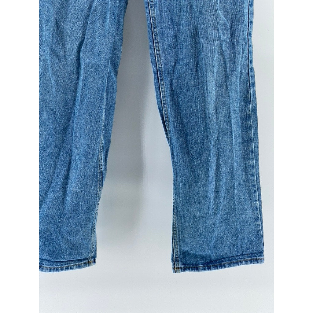 UNBRANDED Women's Medium Blue Denim Straight-Leg High-Rise Jeans SZ 29