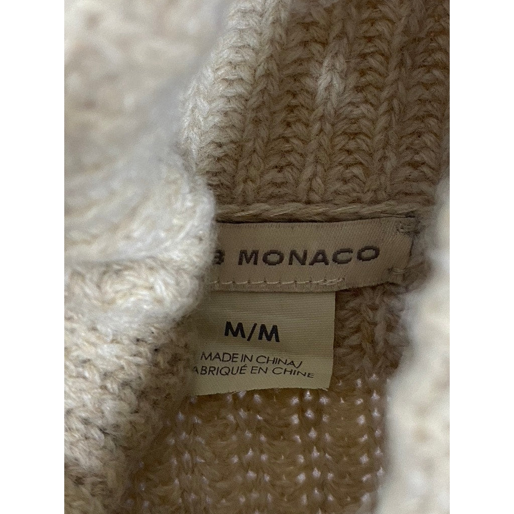 CLUB MONACO Women's Tan Knit Hi-Low Turtleneck Long Sleeve Sweater SZ M