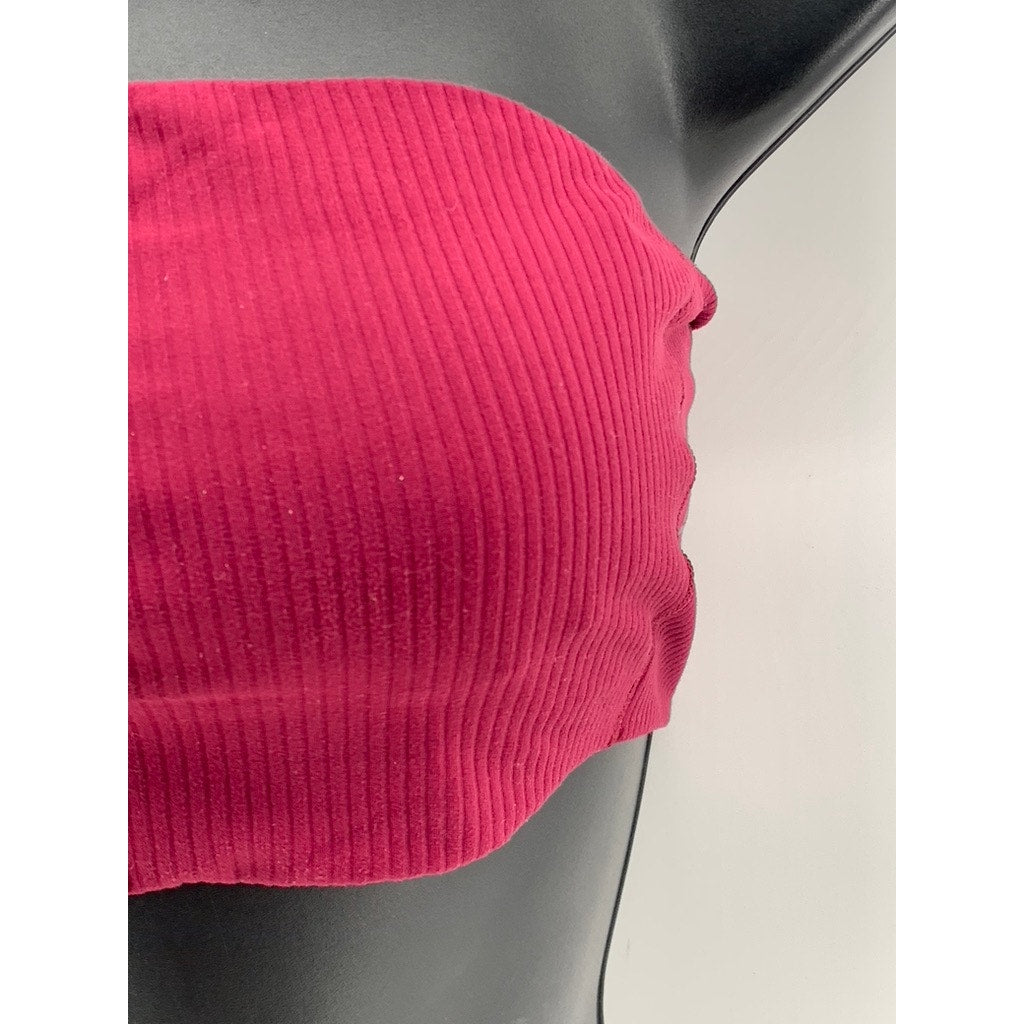 LULULEMON Women's Fuchsia Pink Ribbed Cutout Asymmetrical One-Shoulder Bra SZ 6