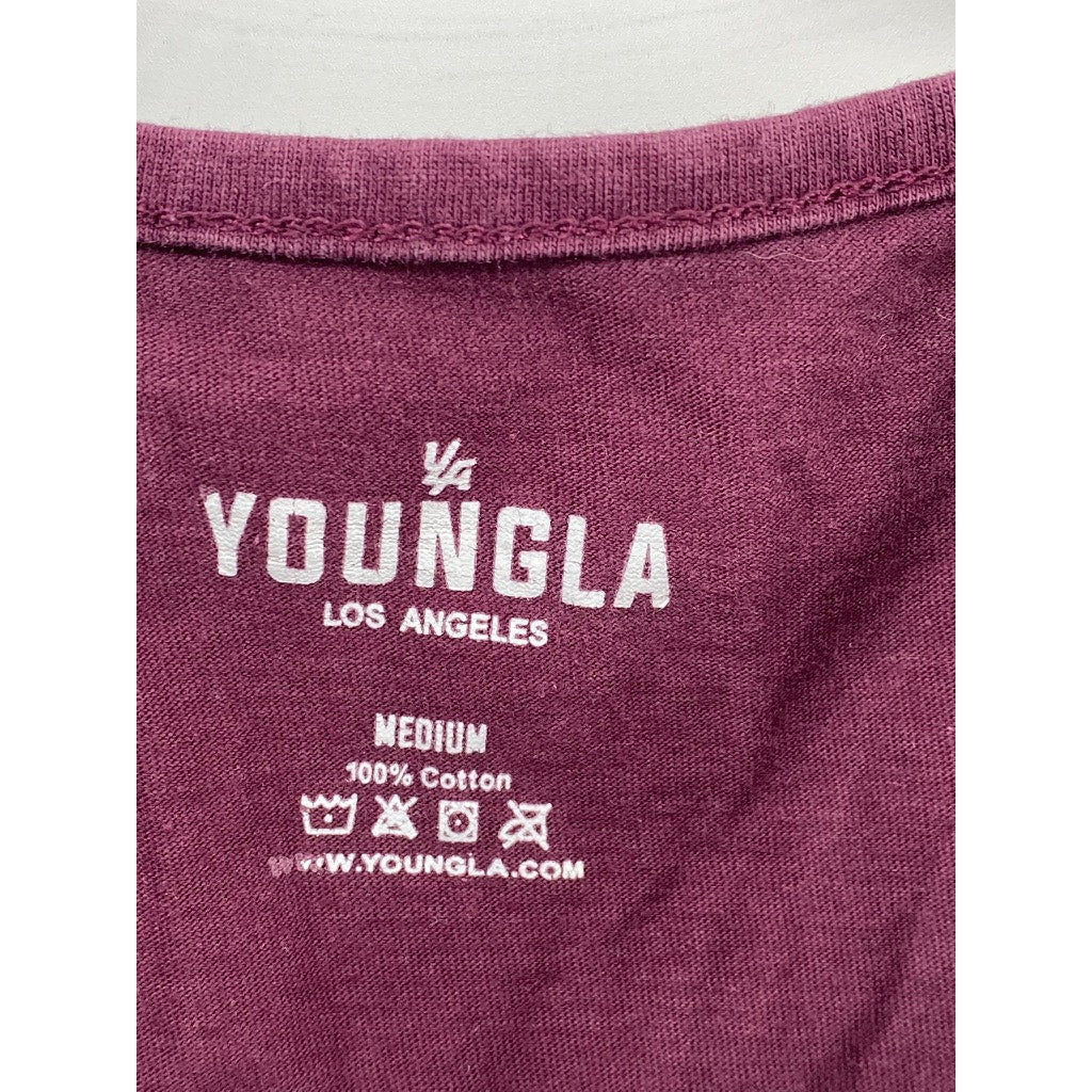 YOUNGLA Men's Plum Crewneck Pullover Sleeveless Casual Shirt SZ M