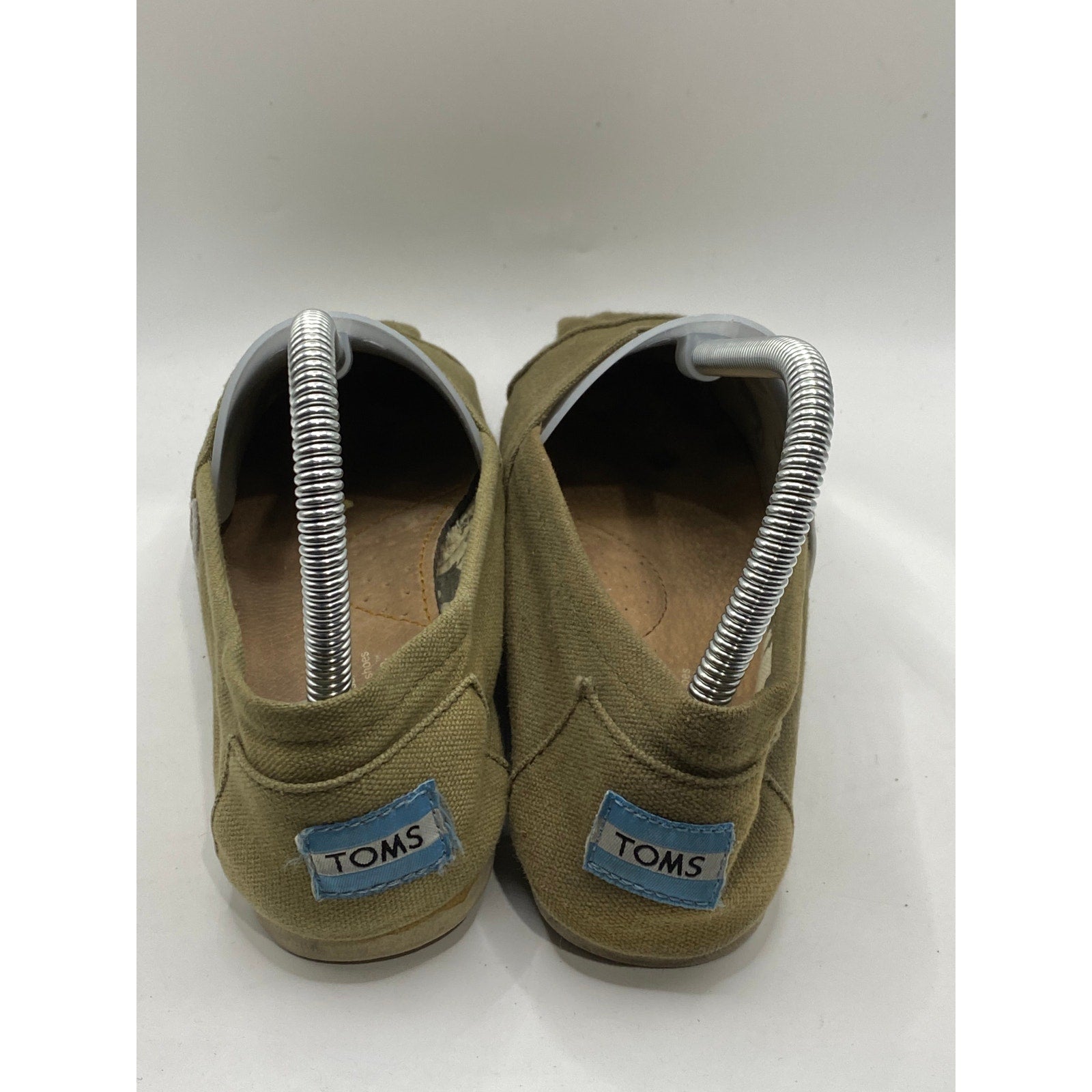 TOMS Women's Olive Green Classic Slip-On Round-Toe Alpargata Canvas Shoes SZ 7