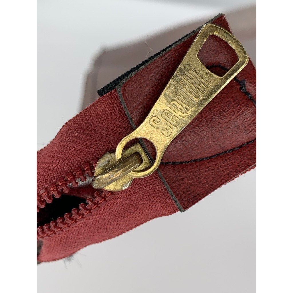 SCOVILL Women's Burgundy Leather Large Clutch Bag