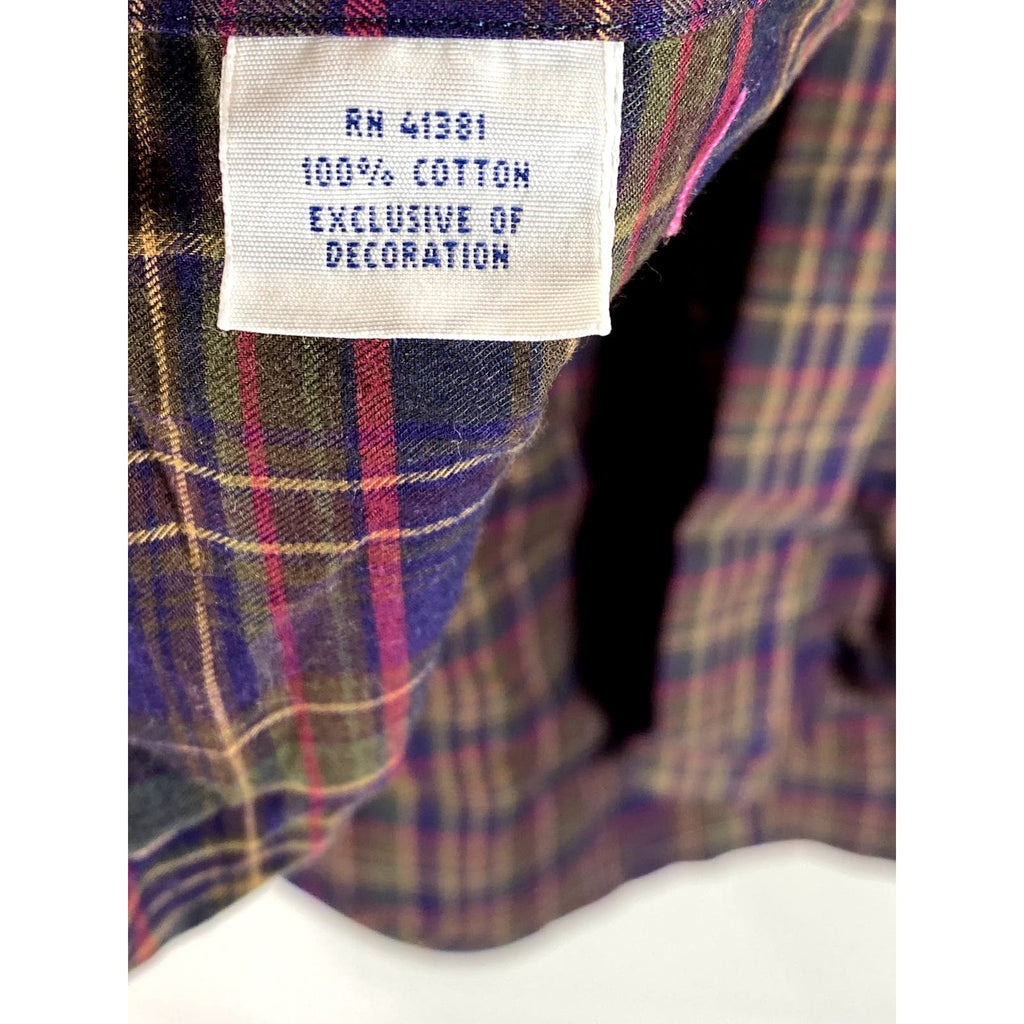 RALPH LAUREN Men's Purple/Green Plaid Button-Up Long Sleeve Shirt SZ M