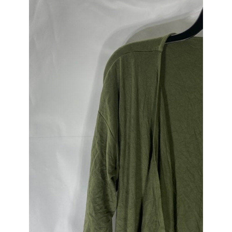 VINCE CAMUTO Women’s Dark Green Draped Long Sleeve Open-Front Cardigan SZ M