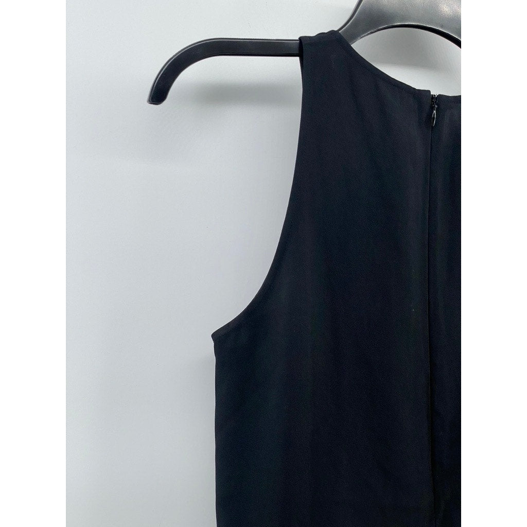 EVERLANE Women's Black Crewneck Sleeveless A-Line Knee Length Dress SZ 0