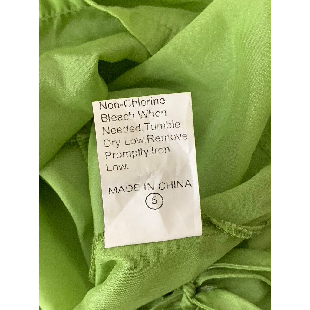 SHEIN Women's Green Keyhole Cutout Crewneck Sleeveless Sheer Top SZ S