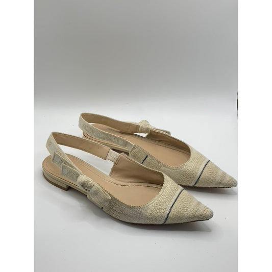 DIOR Women's Beige J'Adior Pointed-Toe Slingback Block-Heel Sandals SZ 39(US9)