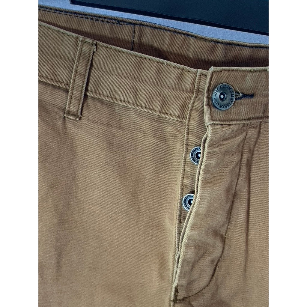 DR. DENIM JEANSMAKER Men's Tan Button-Fly Straight-Leg Four-Pocket Jeans SZ30X32