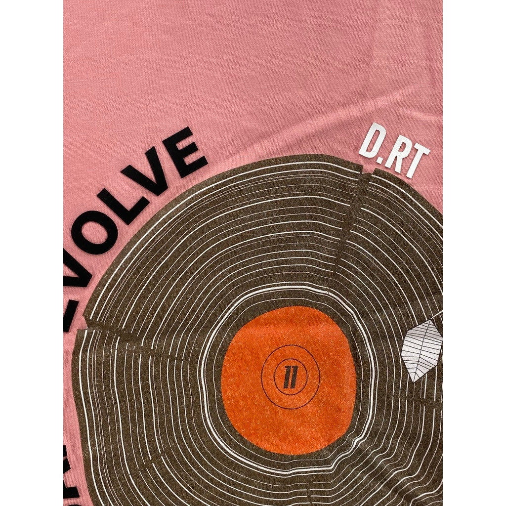 D.RT Men's Pink Vinyl Adjust Adapt Evolve Graphic Short Sleeve T-Shirt SZ L