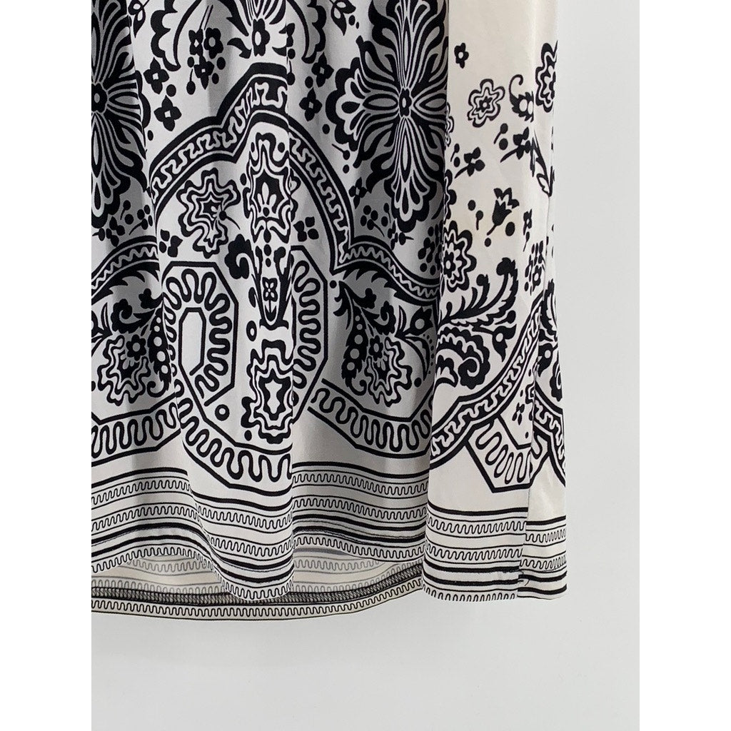 WET SEAL Women's Black-White Y2K Printed Strapless Dress SZ XS