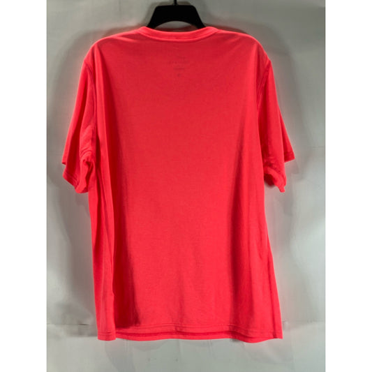 NIKE Men's Neon Red V-Neck Dri-Fit Short Sleeve Active T-Shirt SZ L