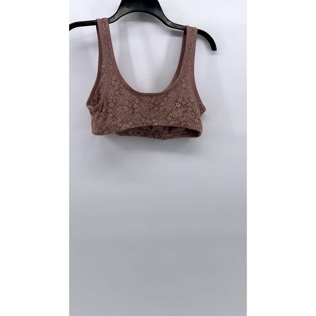 OLD NAVY ONLY Women's Beige Floral Lace Mesh Bralette Tank Top SZ M