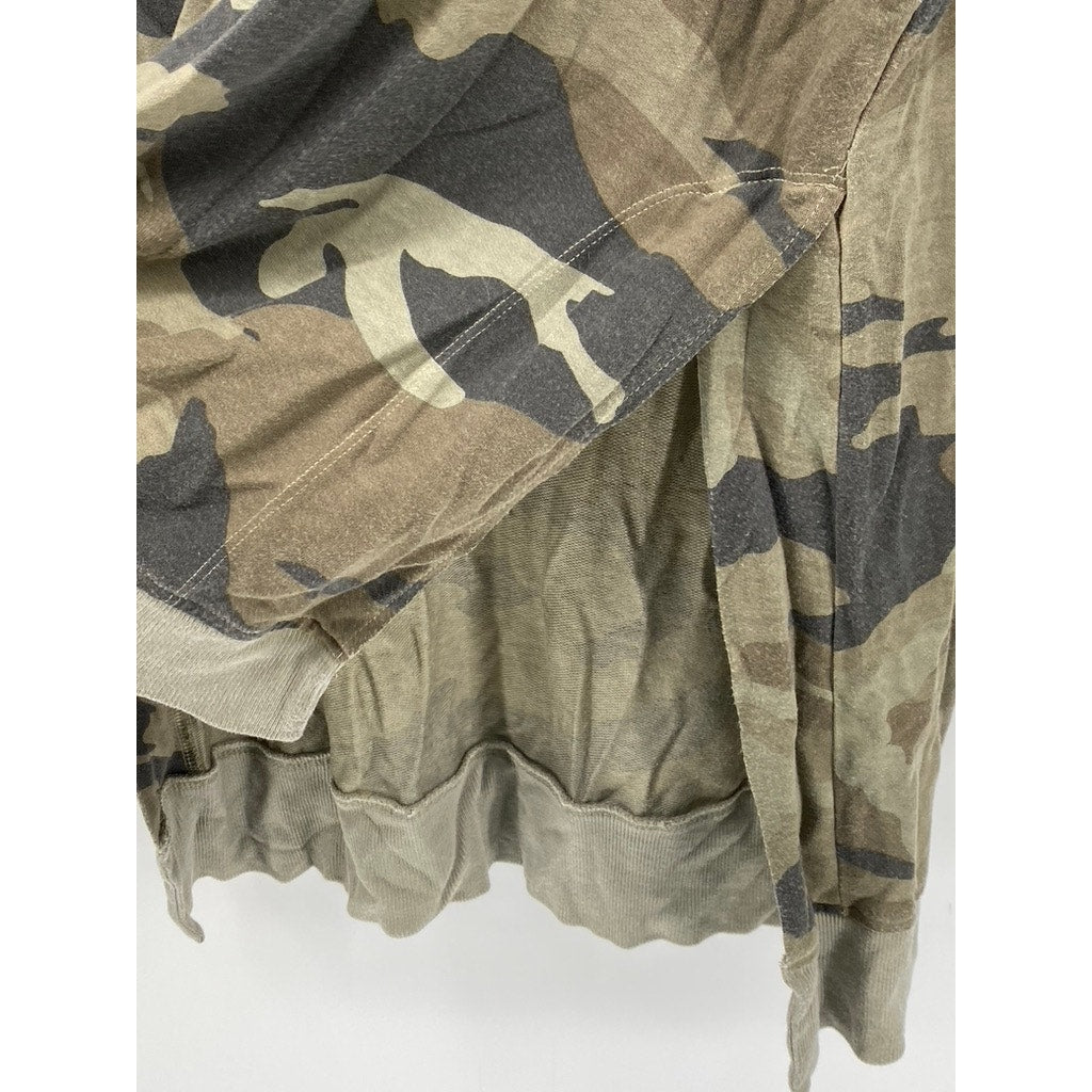 DANTELLE Womens Open Slit Long Sleeve Camo Top Sz 1x