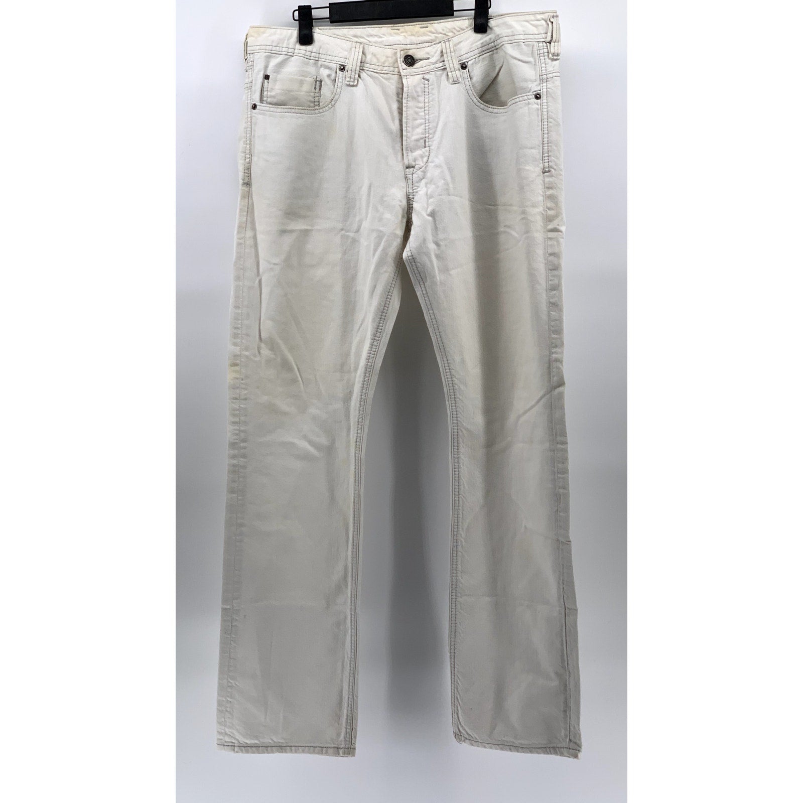 BUFFALO JEANS Men's White Evan Basic Slim-Leg Five-Pocket Denim Jeans SZ 36X32