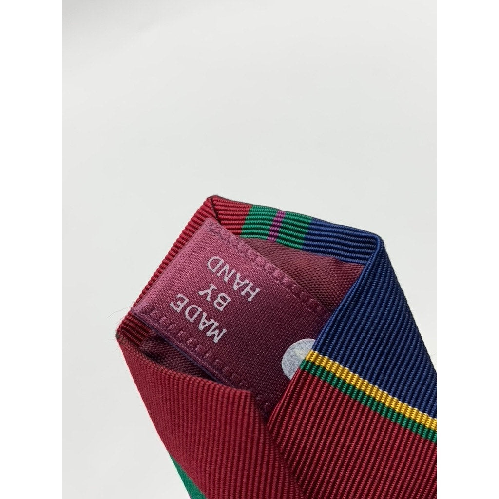 POLO BY RALPH LAUREN Men's Blue-Red-Green Striped Silk-Blend Tie SZ OS