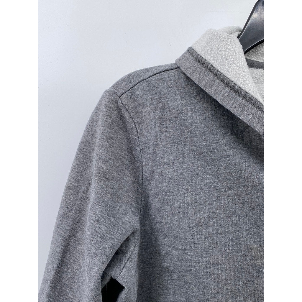 NY JEANS By New York & Company Women’s Gray Zip-Up Hooded Cropped Sweater SZ M