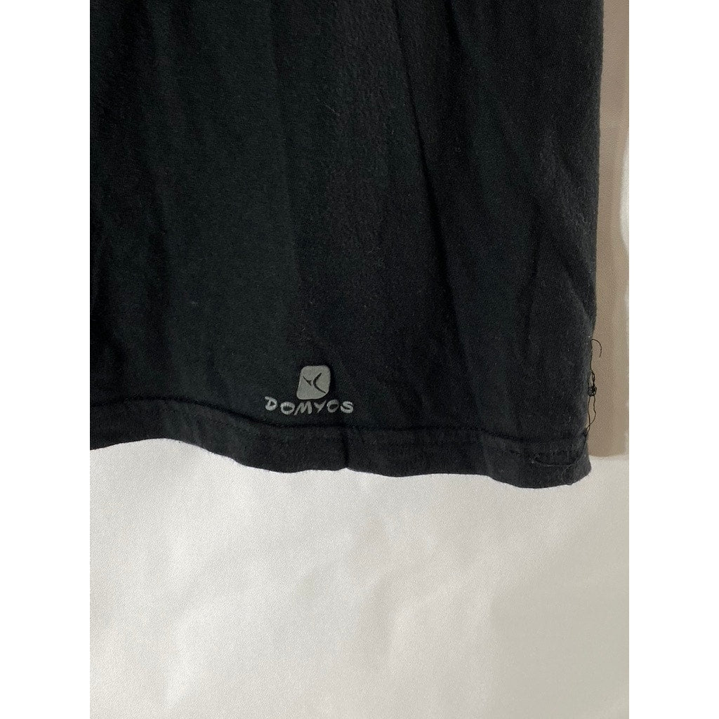 DOMYOS Men's Black Solid Crewneck Short Sleeve Activewear T-Shirt SZ M