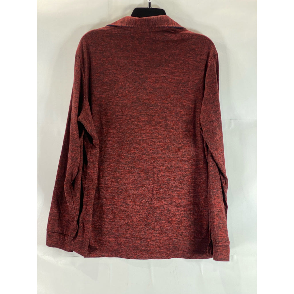 TAILORBYRD Collection Men's Burgundy Regular-Fit Long Sleeve Polo Shirt SZ L