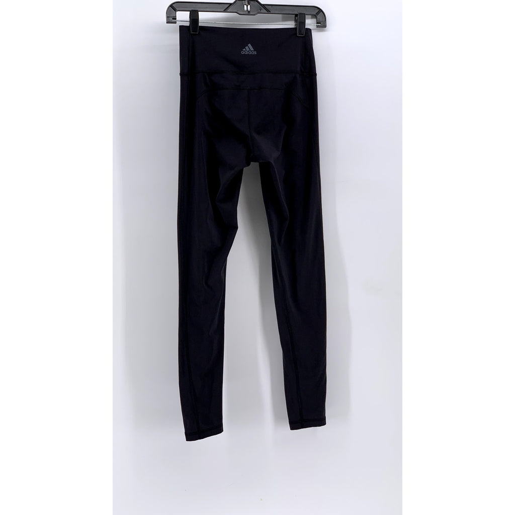 ADIDAS Women's Black Solid Climalite High-Rise Ankle Leggings SZ S