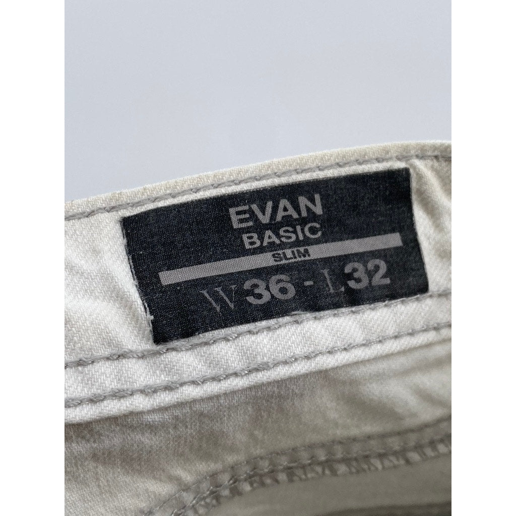 BUFFALO JEANS Men's White Evan Basic Slim-Leg Five-Pocket Denim Jeans SZ 36X32