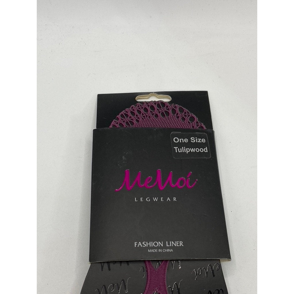 MEMOI Women's Tulipwood Purple Mesh Cross Stranded Net Liner Socks SZ OS