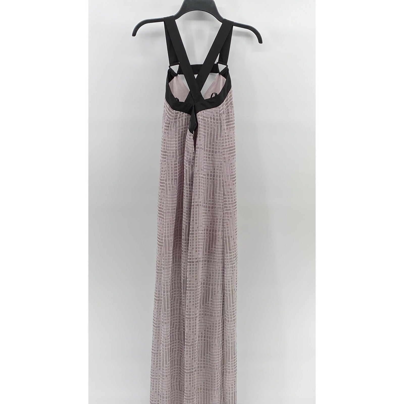 BCBGENERATION Women's Light Pink-Black Square-Print Cutout Maxi Dress SZ XXS