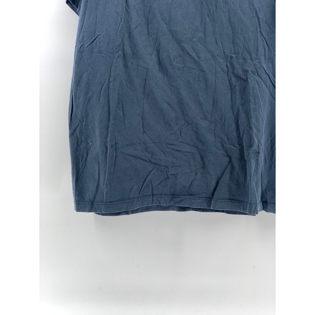 J.CREW Men's Navy Blue Solid Crewneck Washed Cotton Short Sleeve T-Shirt SZ L