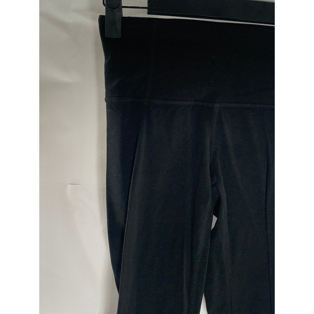ATHLETA Women's Black/Cream Colorblock Salutation Pull-On Leggings SZ 2XS