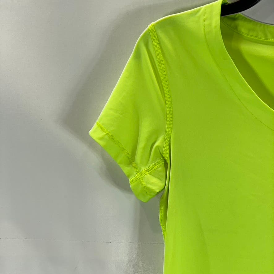 NIKE PRO Women’s Lime Green Active V-Neck Short Sleeve Top SZ M