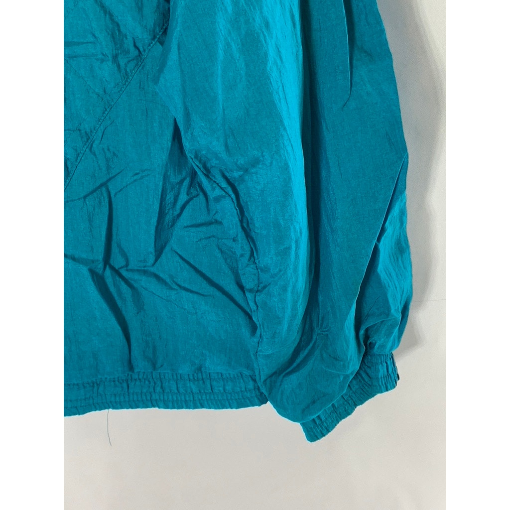 J.S AUTHENTICS Women's Petite Vintage Blue Zip-Up Nylon Windbreaker Jacket SZ PM