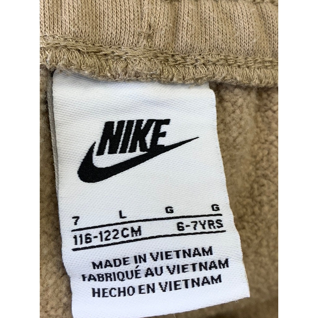 NIKE Kids' Beige Swoosh Logo Sweatpants SZ 6-7Y