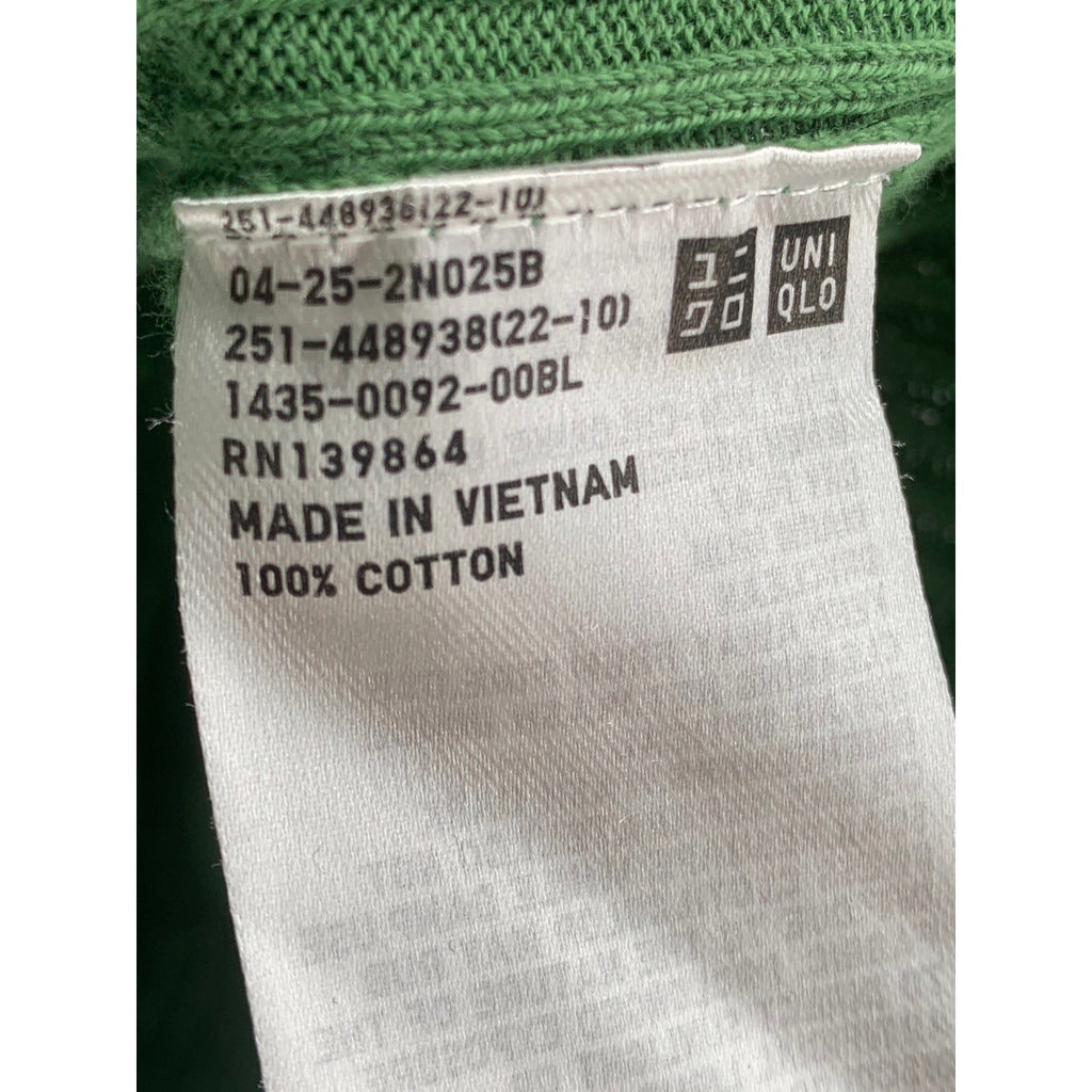 UNIQLO Women's Dark Green Ribbed UV Protection Button-Up Cropped Cardigan SZ M