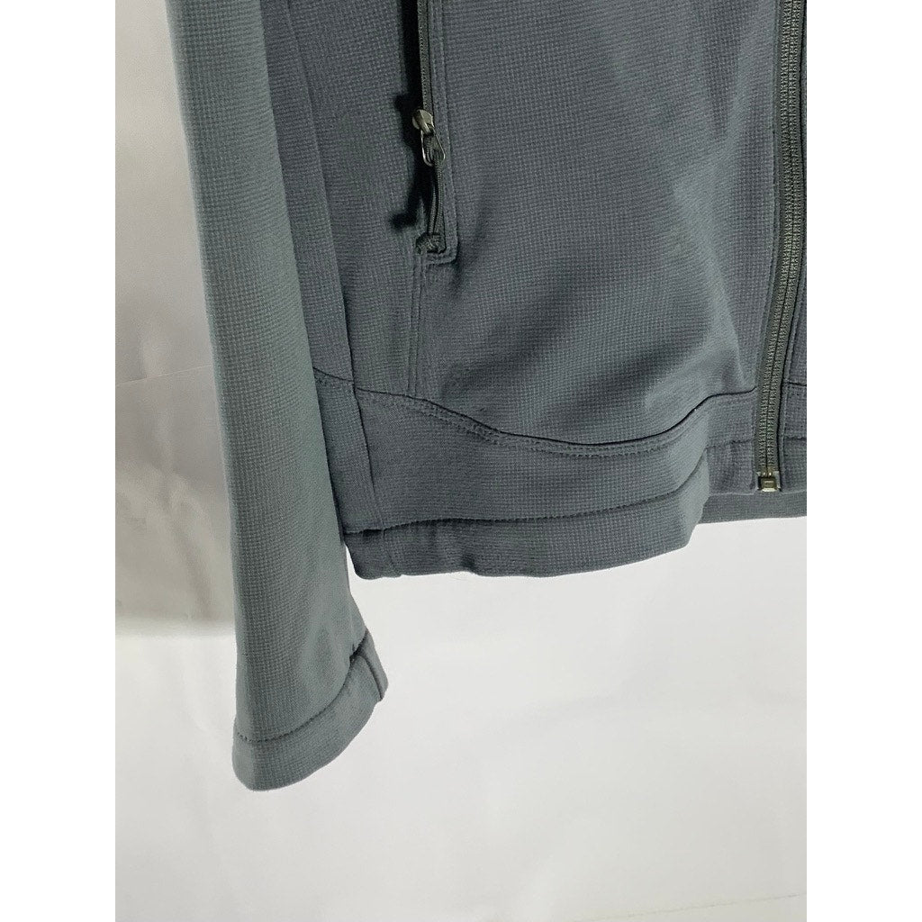 THE NORTH FACE Men's Gray Textured Embroidered Logo Zip-Up Jacket SZ S