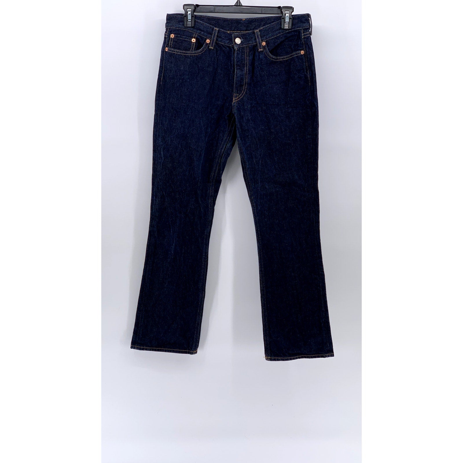 COS Women's Indigo Blue Regular-Fit Bootcut Leg Low-Rise Pipe Jeans SZ 28