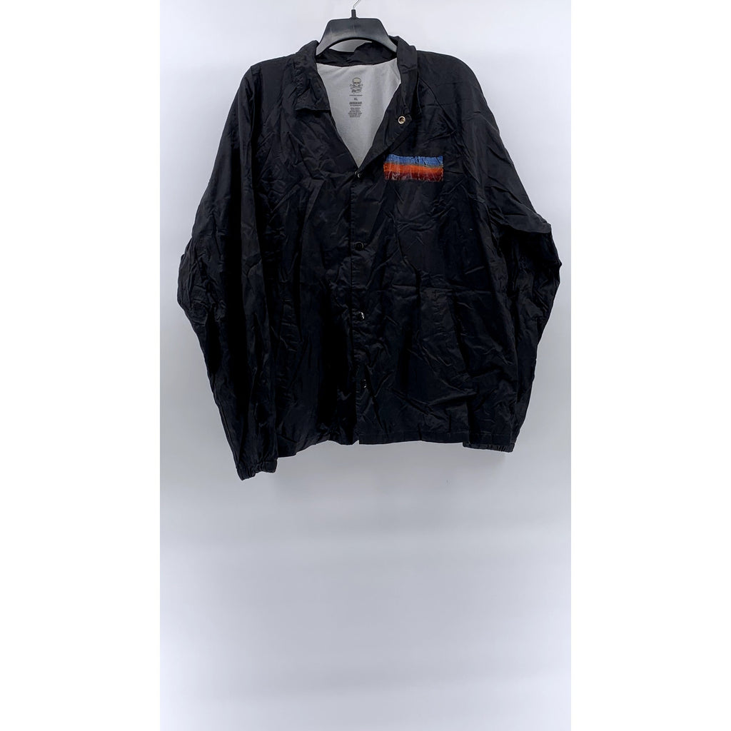 CONTROLLED SUBSTANCE Men's Black-Multi Snap-Button Nylon Jacket SZ XL