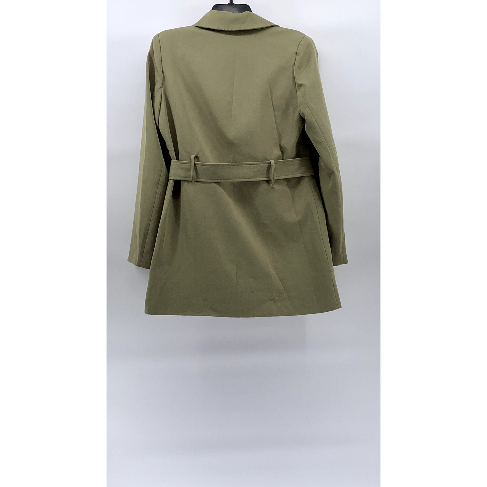 LIONESS Women's Olive Green Button-Up Notch Collar Belted Mini Blazer SZ XS