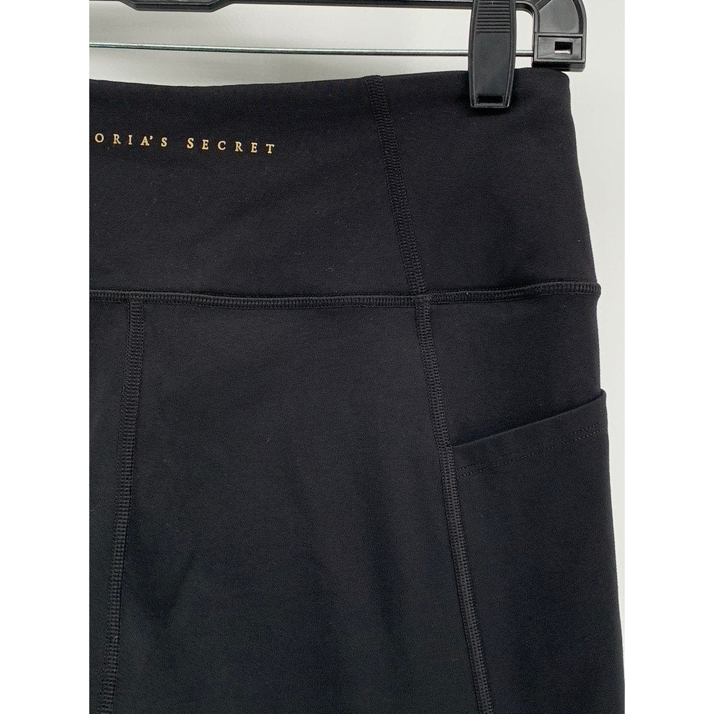 VICTORIA'S SECRET Women's Black Solid High-Rise Leggings SZ 10