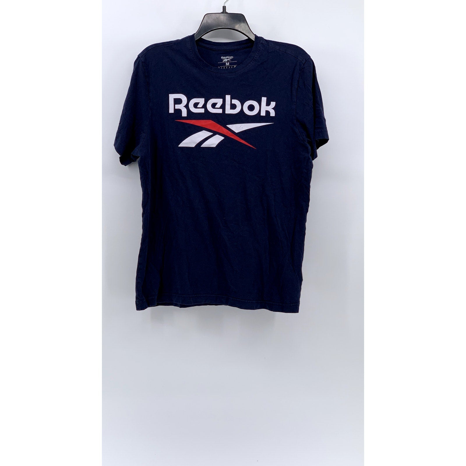 REEBOK Men’s Navy Logo Crewneck T-Shirt SZ M