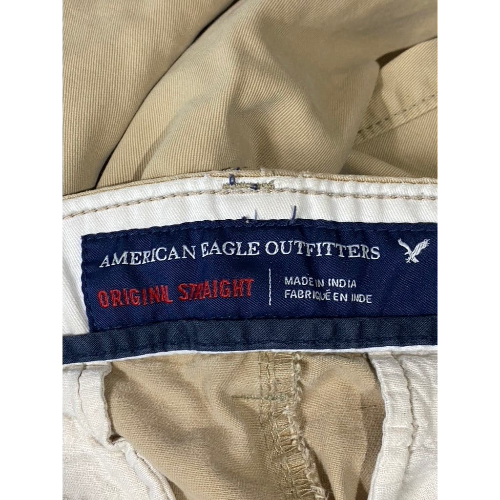 AMERICAN EAGLE OUTFITTERS Men's Tan Original Straight Flex Pants SZ 32x32