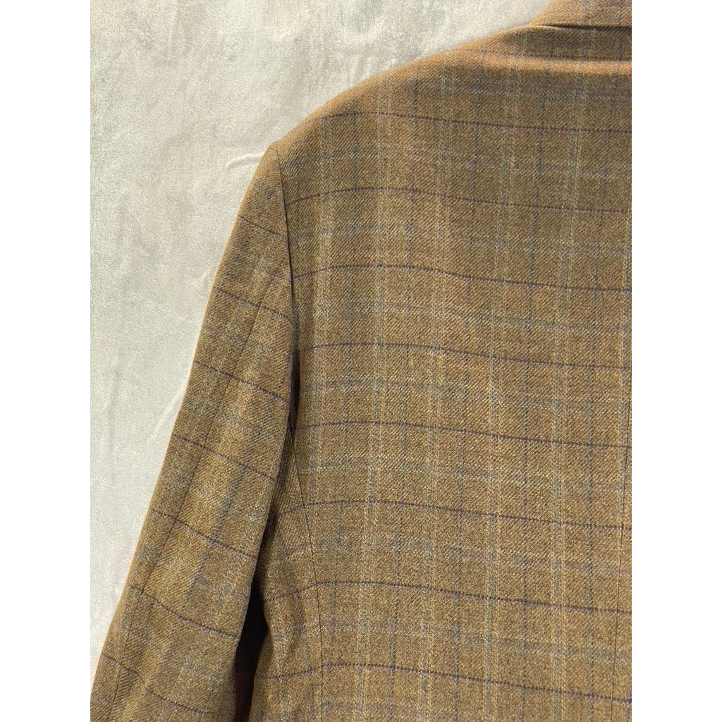 MICHAEL MICHAEL KORS Men's Long Tan Windowpane Two-Button Sport Coat SZ 43L