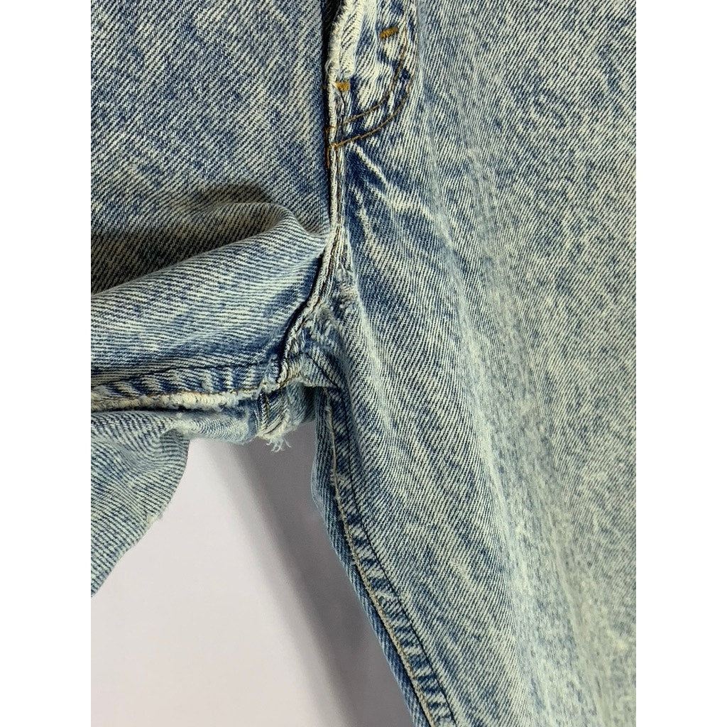 LEVI'S Men's Light Wash Distressed Denim Straight-Leg Five-Pocket Jean SZ 30X30