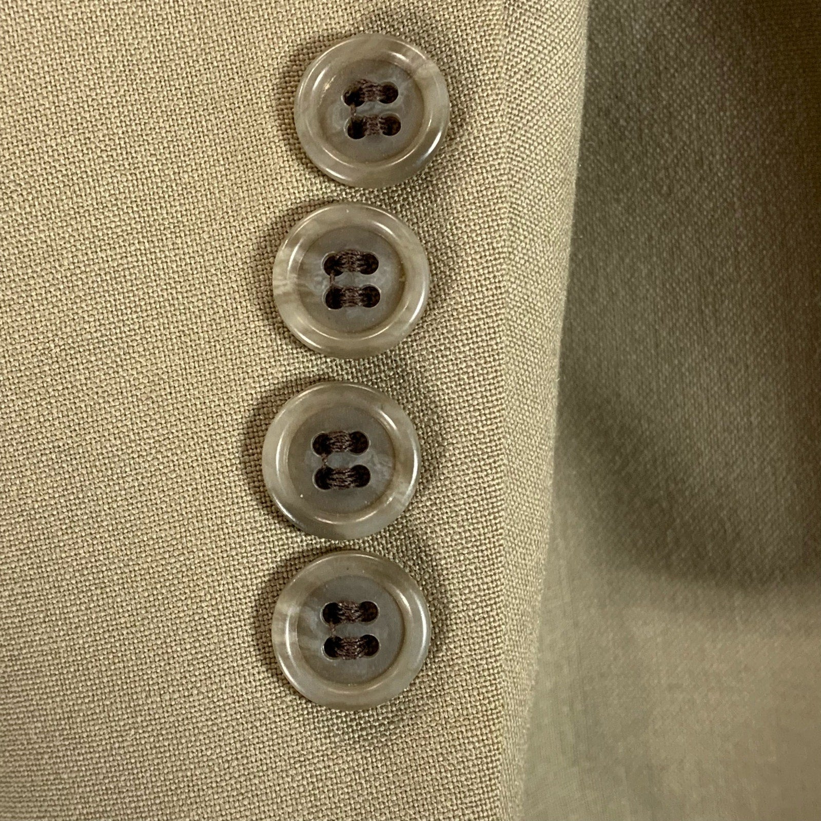 STANLEY BLACKER COUTURE Men's Tan Two-Button Worsted Wool Short Blazer SZ 37S
