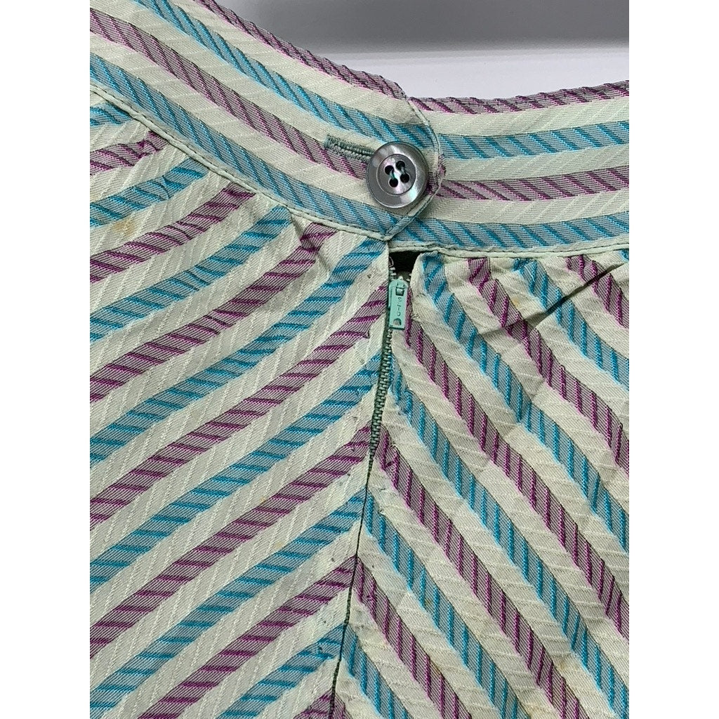 MACPHERSON'S By LAURA BIAGIOTTI Women's White Striped Cashmere Skirt SZ 46