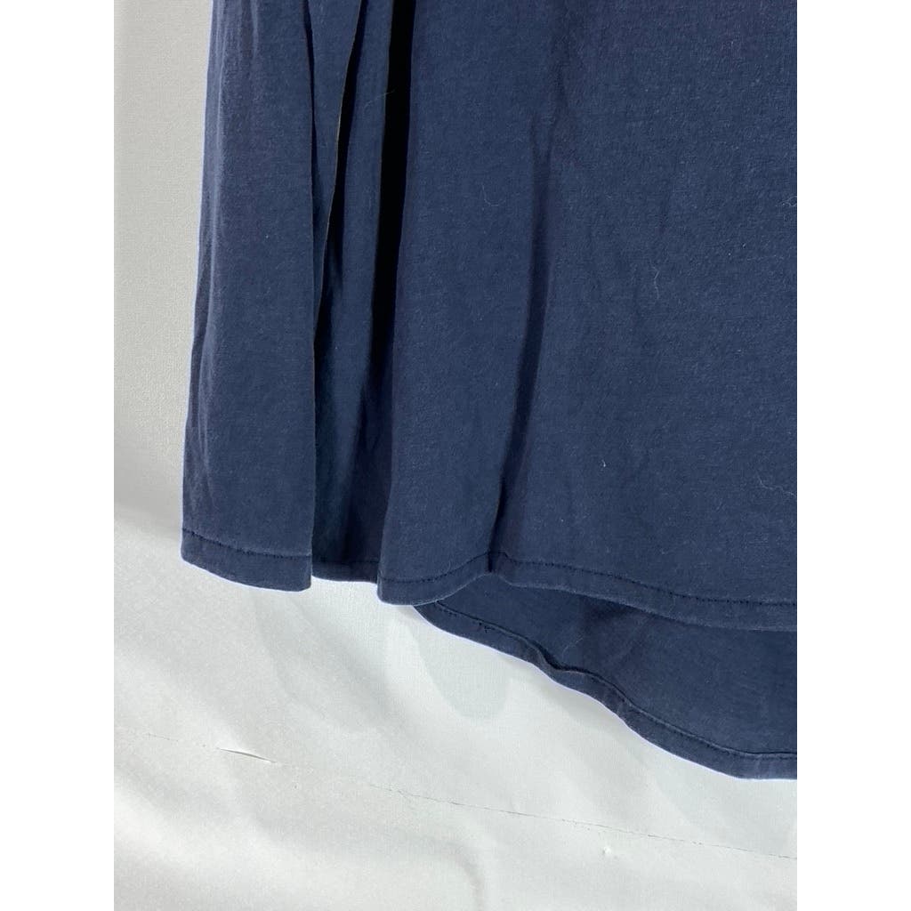 MASSIMO DUTTI Women's Solid Blue Long Sleeve Shirt SZ M