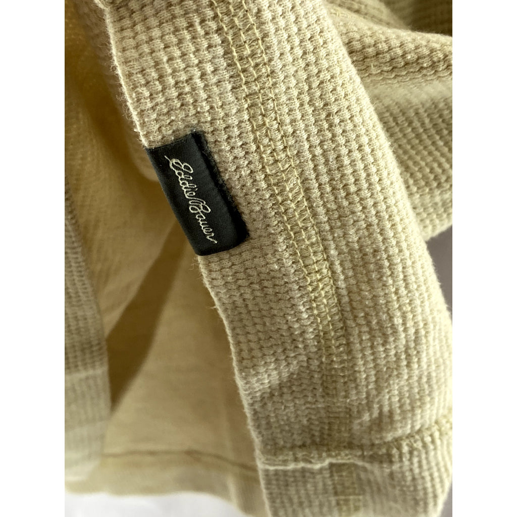 EDDIE BAUER Men's Beige Classic-Fit Long Sleeve Thermal Henley T-Shirt SZ M