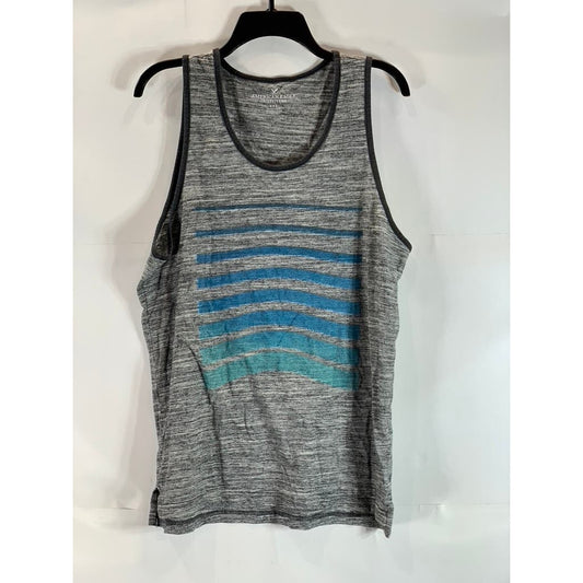 AMERICAN EAGLE OUTFITTERS Men's Gray Heather Printed Scoop-Neck Tank SZ M