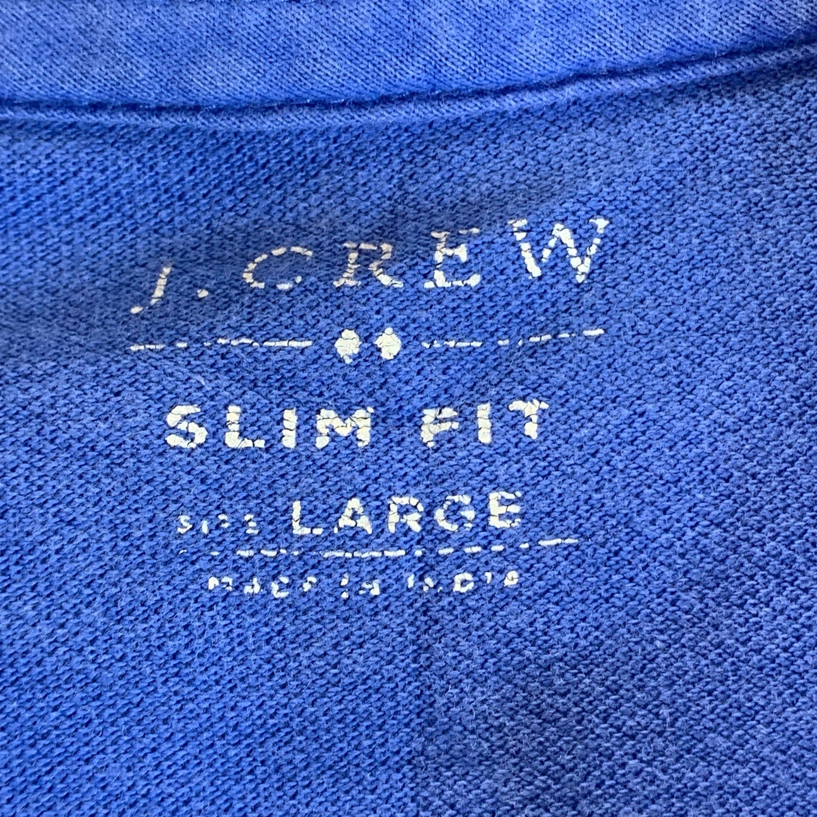 J. CREW Men's Blue Textured Slim-Fit Short Sleeve Polo Shirt SZ L