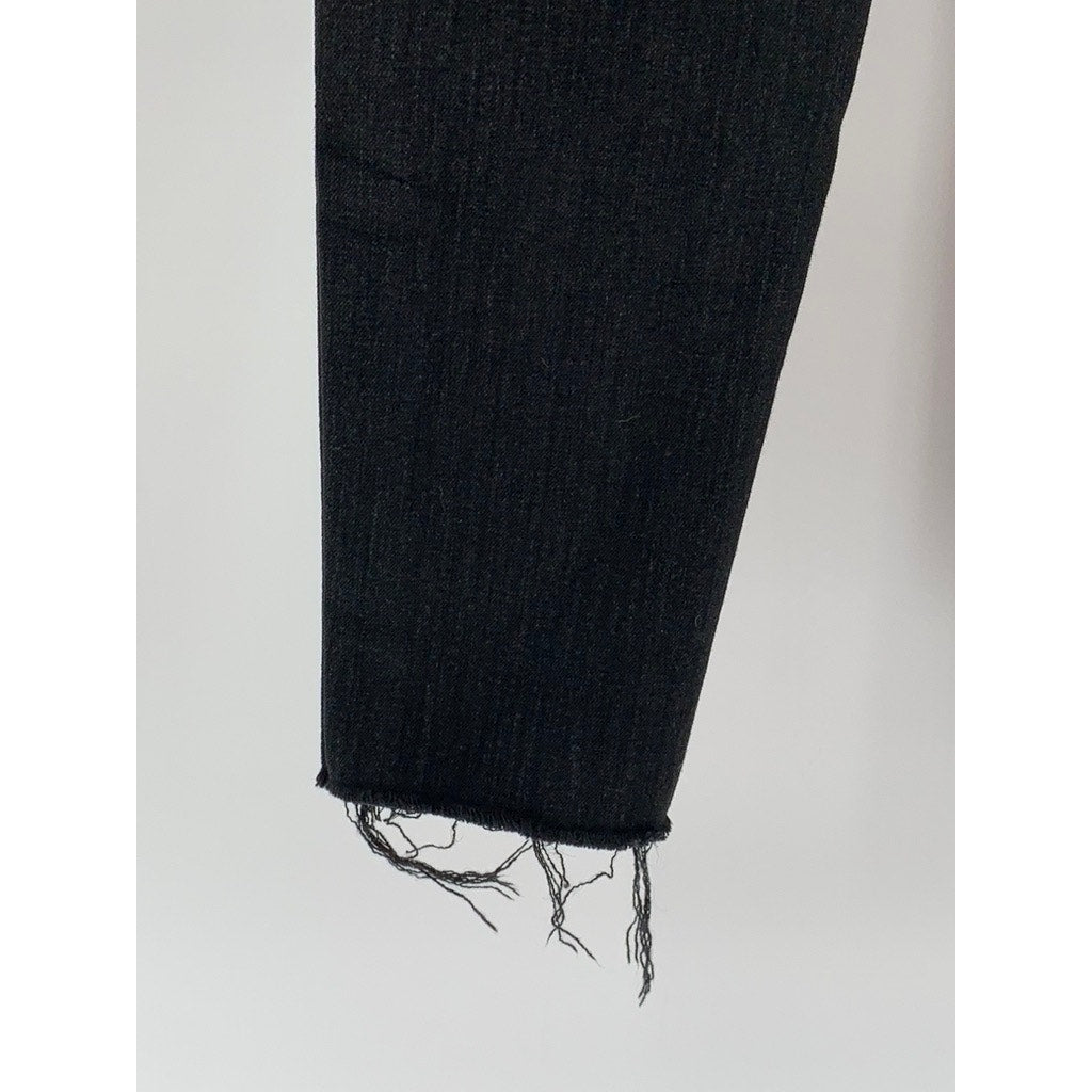 ALLSAINTS Women's Black Bistretch Frayed Grace Skinny Ankle Jeans SZ 27