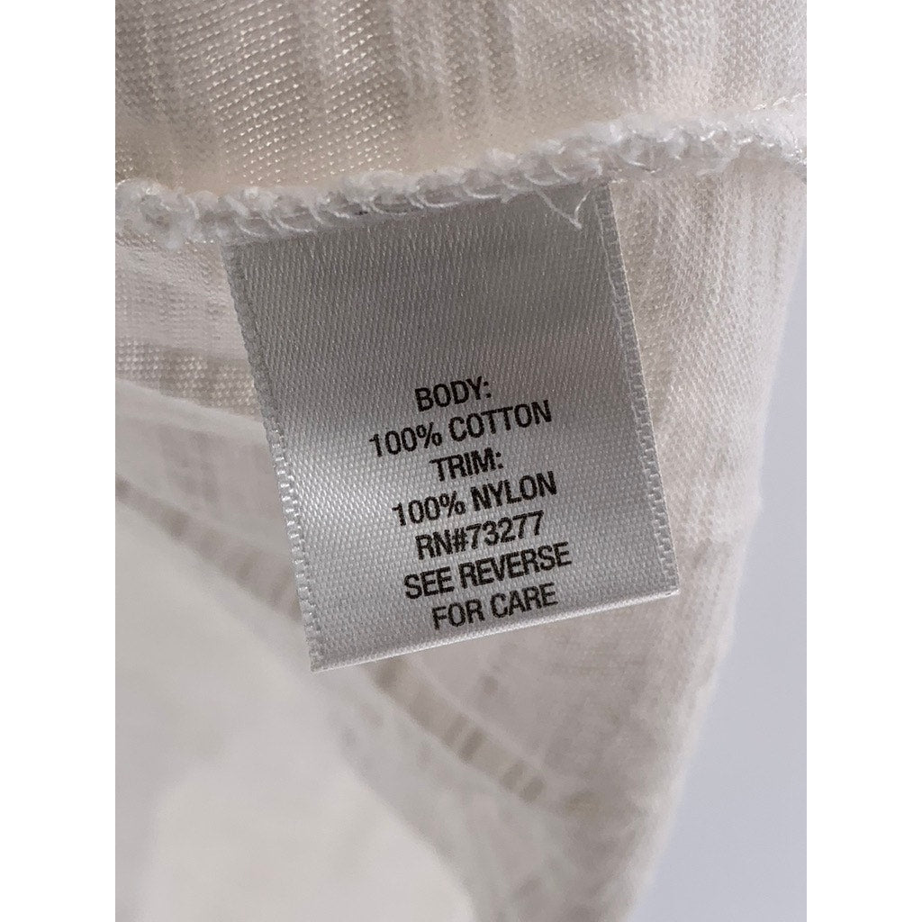 SONOMA GOODS FOR LIFE Women's Off-White Lace Trim Short Sleeve Top SZ L